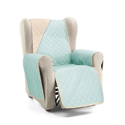 Imagen de S &amp; T Funda Sillon Relax Sofa 1 Plaza Aguamarina Orejero Protector Acolchado y Reversible Antiácaros Cubre 100% Poliéster Fabricado en España