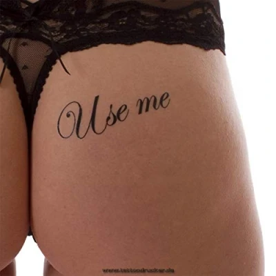 Imagen de 5 x &quot;Use me&quot; Tatuaje en negro Sexy (5)