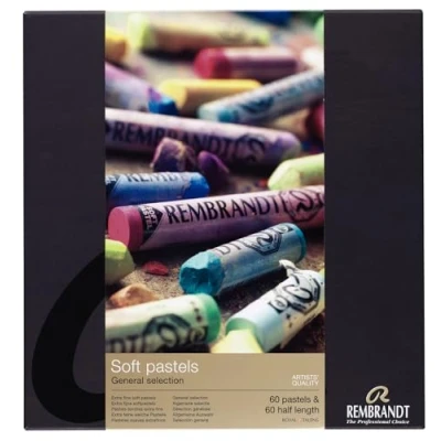 Imagen de Rembrandt Estuche profesional de pasteles suaves Selección general colores Master 60 enteros + medios