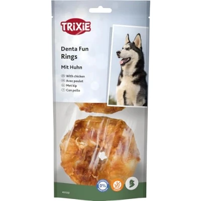 Imagen de TRIXIE 2 Anillos Masticables Pollo Denta Fun, ø6 cm, 110 g, Perro