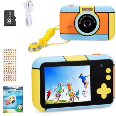 Imagen de YunLone Cámara Fotos Infantil, 24MP Selfies para niños de 3 a 10 años, 2,4&quot; Infantile Vídeo 1080P con Tarjeta 32G, Zoom 4X, Filtros, Camera Regalo 4 5 6 7 8 9 años