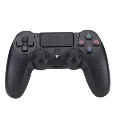 Imagen de NK Mando para PS4 / PS3 PC/Móvil Inalámbrico Wireless Controller con Dualshock, Función Detección 6 ejes, Luz LED, Panel Táctil, Entrada Auriculares, Cable de Carga incluido Negro