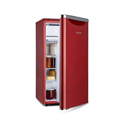 Imagen de Klarstein Yummy Refrigerador con compartimento congelador,R600a, 42 dB, 1 x estante de rejilla, incluye bandeja goteo, 90 L, congelador: 8 litros, refrigerador: rojo