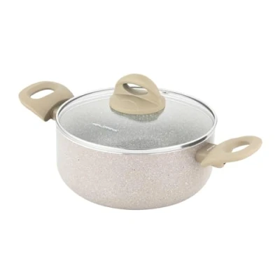 Imagen de FLORINA Olla de aluminio ISLA 2,4L I 20 cm Cacerola con revestimiento antiadherente Calentamiento rápido y uniforme Asas suaves al tacto Diseño estético