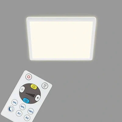 Imagen de BRILONER lámpara de techo LED CCT, retroiluminada, ultraplana, regulable, control remoto, 18W, 2400 lúm, 29x29cm, blanco cálido, neutro, frío, color