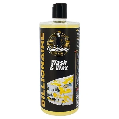 Imagen de Billionaire Wash &amp; Wax Champú con Cera para Coche Altamente Concentrado PH Neutro y Carnauba Limpia en Profundidad Abrillanta Protege la Pintura Aroma a Banana 1L