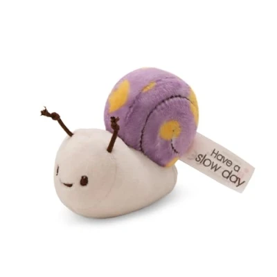Imagen de NICI Caracol 12cm con Mensaje «Have a Slow Day» Lila Peluche Suave, Lindo para abrazar y Jugar, niños Adultos, una excelente Idea de Regalo 61639, Color