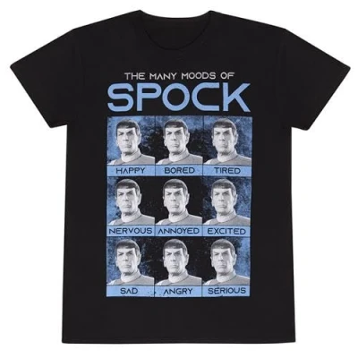Imagen de Camiseta De Manga Corta Unisex Star Trek Many Mood Of Spock Negro Xl