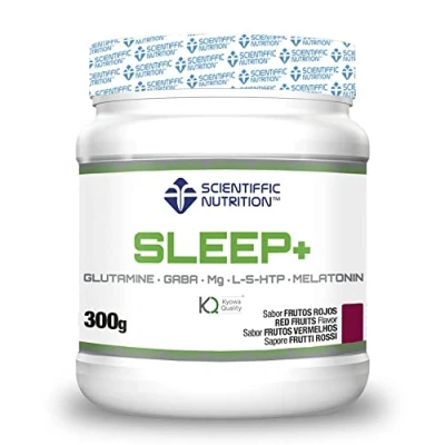 Imagen de Scientiffic Nutrition Sleep+, Suplemento con Melatonina, Magnesio, GABA, 5 HTP y Aminoácidos para Dormir Bien o Ayudar a Conciliar el Sueño la Relajación, Sabor Frutos Rojos 300g