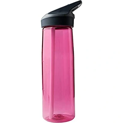 Imagen de LAKEN Botella de Agua Tritan con tapón deportivo Jannu Boca Ancha (0.75L Rosa) Cierre Seguridad y Pajita Incluidos Reutilizable, Reciclable, Ideal para Niños Adultos