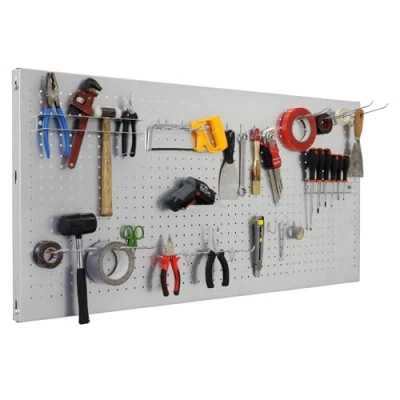 Imagen de Simon Rack Panel Herramientas Pared, Organizador Herramientas, Incluye 22 Ganchos y 3 Soportes, 1500x600 mm, Galvanizado Simonwork