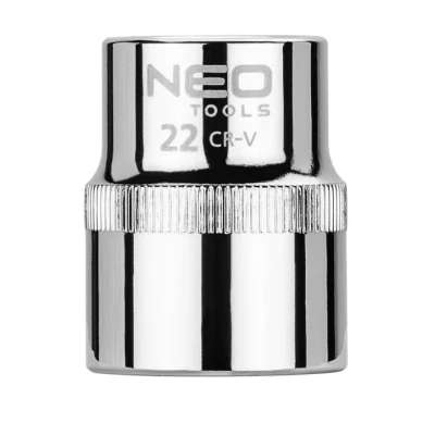 Imagen de NEO TOOLS 08 022 Piezas insertables de llave cubo 1/2 3124 22 mm Acero cromo vanadio SuperLock