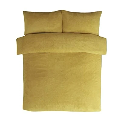 Imagen de Sleepdown Juego de Ropa Cama Forro Polar, Doble Ocre, Terciopelo