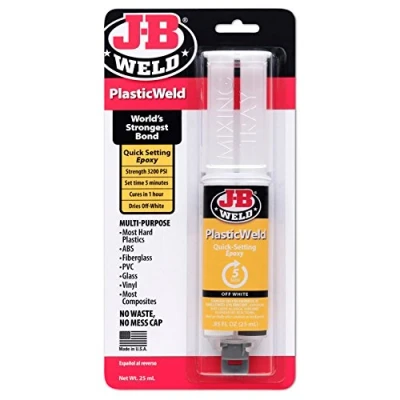 Imagen de J B Weld 50132 PlasticWeld Quick Setting Epoxy Syringe Dries Off White 25 ml by