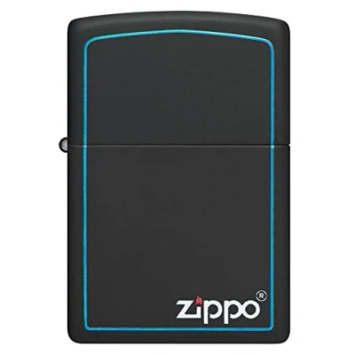 Imagen de Zippo Diseño Negro y Azul Black Matte Color Image Mechero, rellenable, en una Caja de Regalo halta Calidad