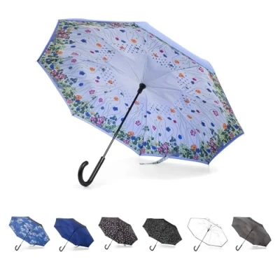Imagen de totes InBrella Paraguas Plegable con Cierre inverso, Jardín de Flores, Talla única, automático Gancho en J, Resistente al Viento y a la Lluvia