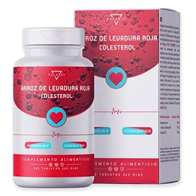 Imagen de LEVATURA de Arroz ROJO 365 Tabletas (12 meses suministro) Levadura Roja Colesterol 2,9 mg Monacolina K Rojo, con Coenzima Q10 100% Natural