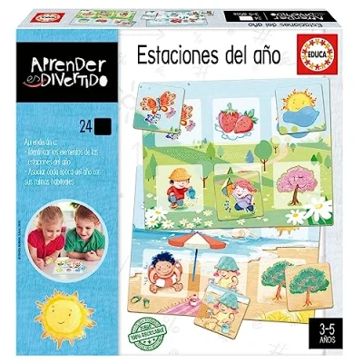 Imagen de Educa Las Estaciones Aprender es Divertido. Juego Educativo para a identificar Elementos de Cada estación del año. 24 encajables Partir 3 años (19289)