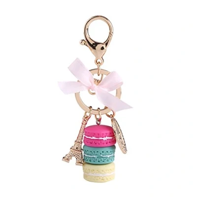 Imagen de walfront Llavero Macaron Colorido Anillo de Llave Torre Eiffel para Bolso Monedero Decoraci¨®n Coche Ni?os Regalo Cumplea?os Navidad(Rosa roja)