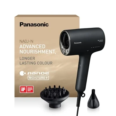 Imagen de Panasonic EH NA0J N825 Nanoe MOISTURE+ y Secador de Cabello Mineral, if Desing Award, Detección Inteligente, Calor Frío, Modos Cuidado la Piel, Cuero Cabelludo Puntas, 1600 W, Negro