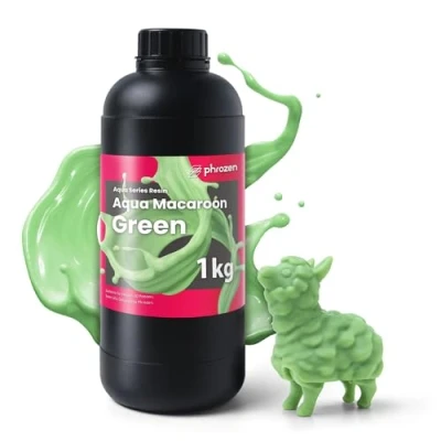 Imagen de Phrozen Aqua Macaroon Green Standard Resina para LCD/DLP/SLA Impresoras 3D Curado Rápido, Baja Contracción, Color Brillante Verde (1kg)