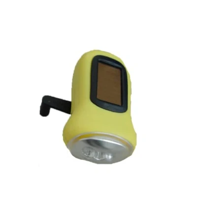Imagen de linterna LED con manivela dinamo solar, de emergencia, luz supervivencia (amarillo)