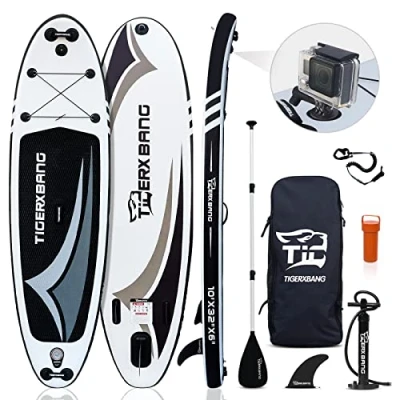 Imagen de TIGERXBANG Tabla Sup Hinchable Paddle Board de Surf 305 x 82 15 cm Color Gris