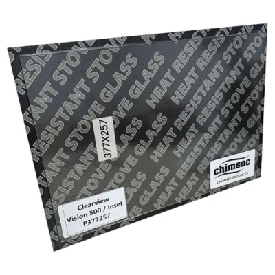 Imagen de Chimsoc Clearview Vision 500 Cristal de repuesto para estufa (377 x 257 mm, rectangular)