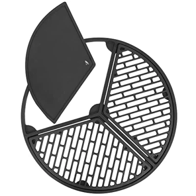 Imagen de BBQ Toro Rejilla Grill y Plancha de Hierro Fundido para Barbacoa Ø 54,5 cm Curada Pre Seasoned Parrilla con 3 Zonas 57 Accesorio Barbacoas