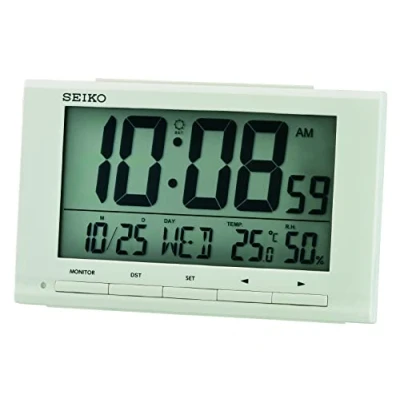 Imagen de Seiko Reloj Despertador Digital Blanco LCD QHL090W