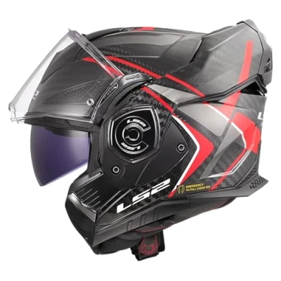 Imagen de LS2, Casco Moto Modular ADVANT X CARBON FUTURE II Gloss Red, L