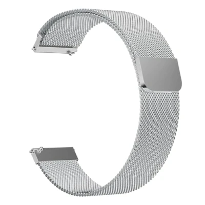 Imagen de TOOBUR Correas de reloj metal liberación rápida, Pulsera eslabones acero inoxidable 22mm, Compatible con relojes 22 mm ancho, modelo universal, Correa repuesto hombres y mujeres, Plata