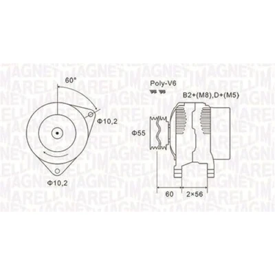 Imagen de MAGNETI MARELLI 063731577010 Alternador 14V 120A OPEL: Vectra C Berlina, Zafira A, Astra G Berlina