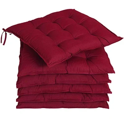Imagen de Detex 6X Cojines para Sillas 43x39 Bordó Viscoelásticos Almohada Asiento Interior Exterior Correas