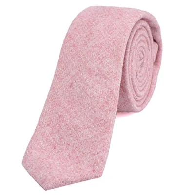 Imagen de DonDon Corbata estrecha de algodón para hombres 6 cm rosa pastel
