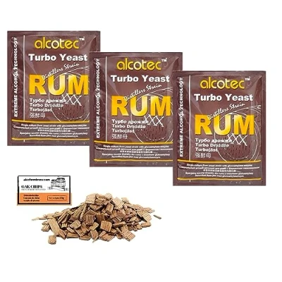 Imagen de 3 x Alcotec ron 73g, Levadura Para Fermentación, Turbo, Puré, de Vodka