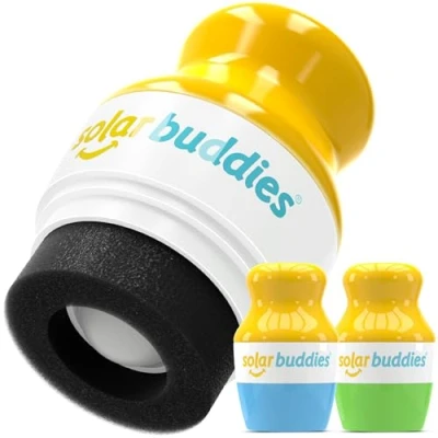 Imagen de Solar Buddies Aplicador de Protector Verde y Azul Recargable Esponja para Solar, Crema Loción Niños, Adultos Familias Contiene 100ml