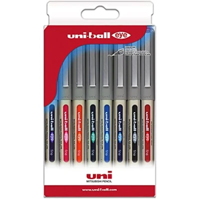 Imagen de Uni ball Estuche Rollers tinta líquida UB 157 colores surtidos 8 uds