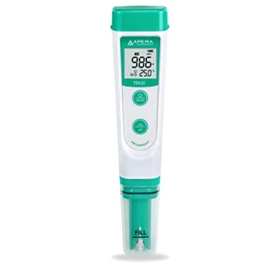 Imagen de Medidor Apera Instruments TDS20 TDS, dispositivo de medición digital con indicador temperatura (precisión 1%, ± 0,5 C, resistente al agua, ATC, estuche transporte)