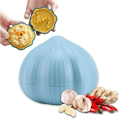 Imagen de Garlic Press, Crusher, Chopper, Grinder, Manual Rotary Grinding and Churning Garlic/Chili/Ginger, Easy to Clean Kitchen Creative Crush Grinder