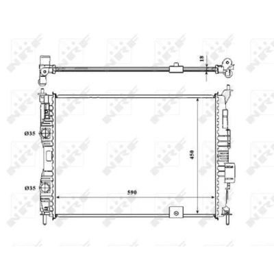 Imagen de NRF 53846 Radiador, refrigeración del motor Aluminio 590 450 18 Aletas soldadas NISSAN: Qashqai / Qashqai+2 I