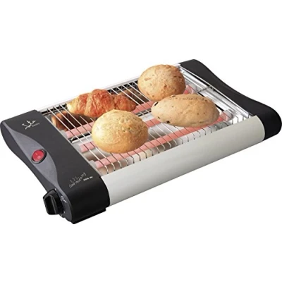 Imagen de Jata TT588 Tostador Horizontal Clásico con Mueble y Parrilla de Acero Inoxidable 3 Barras Cuarzo Temporizador 5 Minutos, Negro Gris
