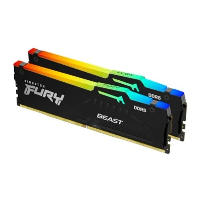 Imagen de Kingston FURY Beast Negro RGB EXPO 16GB 6000MT/s DDR5 CL30 DIMM Memoria gamer para Ordenadores de sobremesa Kit 2 KF560C30BBEAK2 16