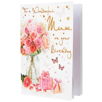 Imagen de Piccadilly Greetings Regal Publishing Tarjeta de cumpleaños para mamá, 9 x 6 pulgadas, color rosa