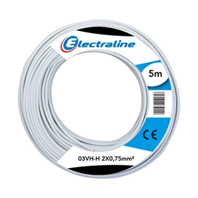 Imagen de Electraline 10670 piattina divisibile 03vh h, sezione 2x0.75 mm, 5 mt, bianco