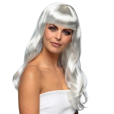 Imagen de Boland Peluca Chique, pelo sintético largo y liso con flequillo, peinado, EM, Mundial, accesorio, disfraz, accesorios, fiesta temática, carnaval
