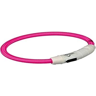 Imagen de TRIXIE Aro con Luz Flash USB, M L, 45 cm/7 mm, Rosa, Perro
