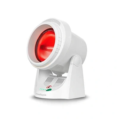 Imagen de medisana IR 850 lámpara de calor infrarrojo 300 vatios, infrarrojos para mejorar el bienestar relajar los músculos con función temporizador y protección luz UV