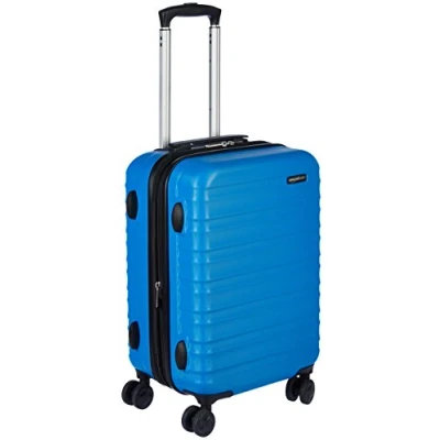 Imagen de Amazon Basics Maleta de Cabina Rígida Expandible, Equipaje Mano en ABS, con 4 Ruedas Giratorias, 55 cm, Azul Claro