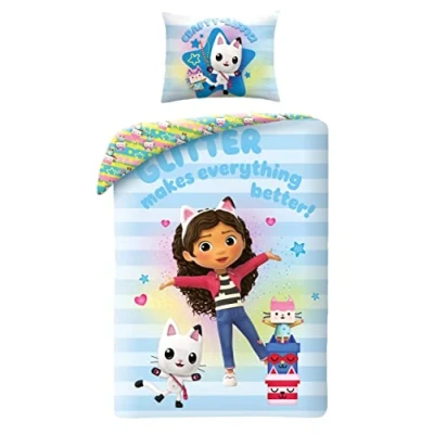 Imagen de Juego de cama Gabby y la casa mágica 100% algodón, funda nórdica reversible 140 x 200 cm + almohada Gabby&#039;s Dollhouse